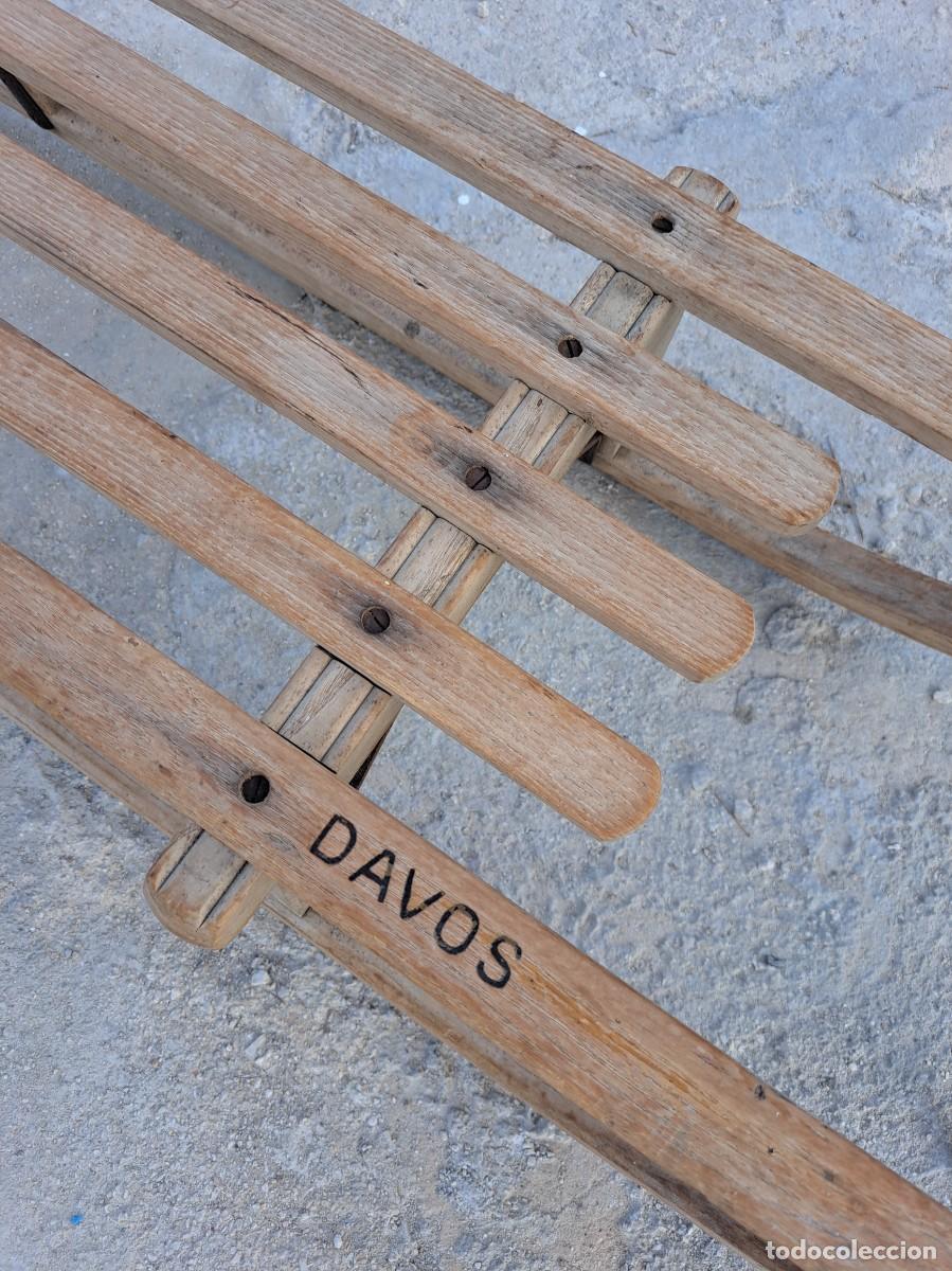 Coleccionismo deportivo: Trineo de madera Davos. - Foto 4