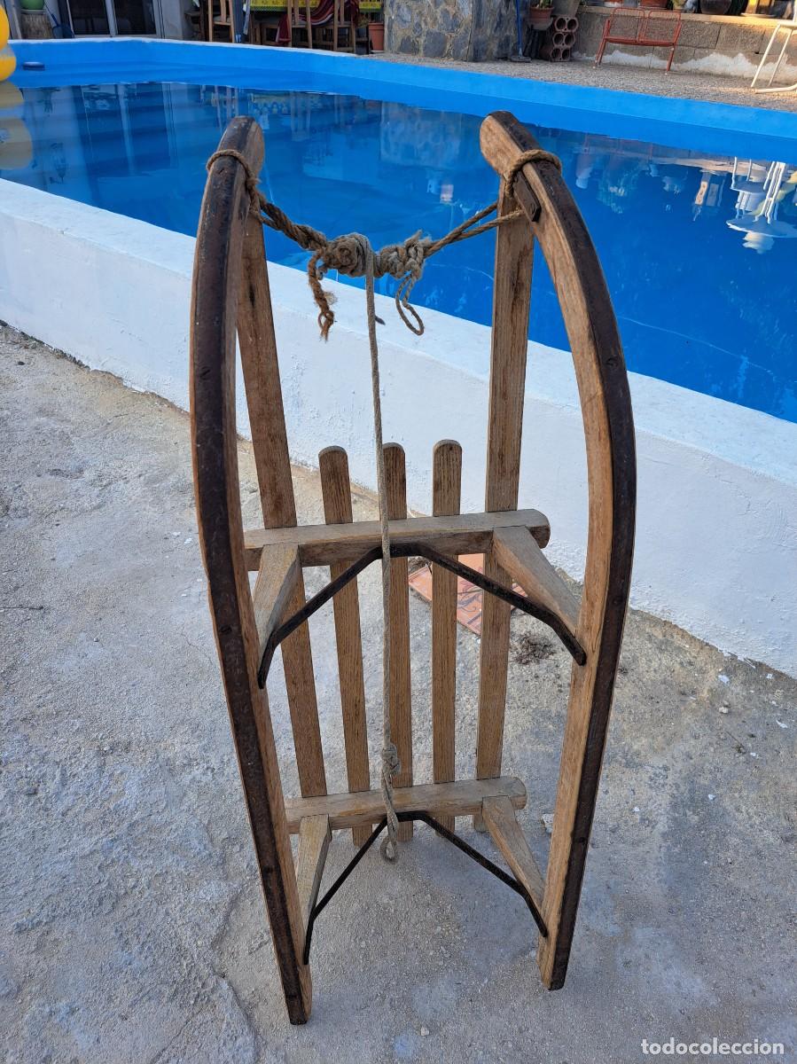 Coleccionismo deportivo: Trineo de madera Davos. - Foto 6