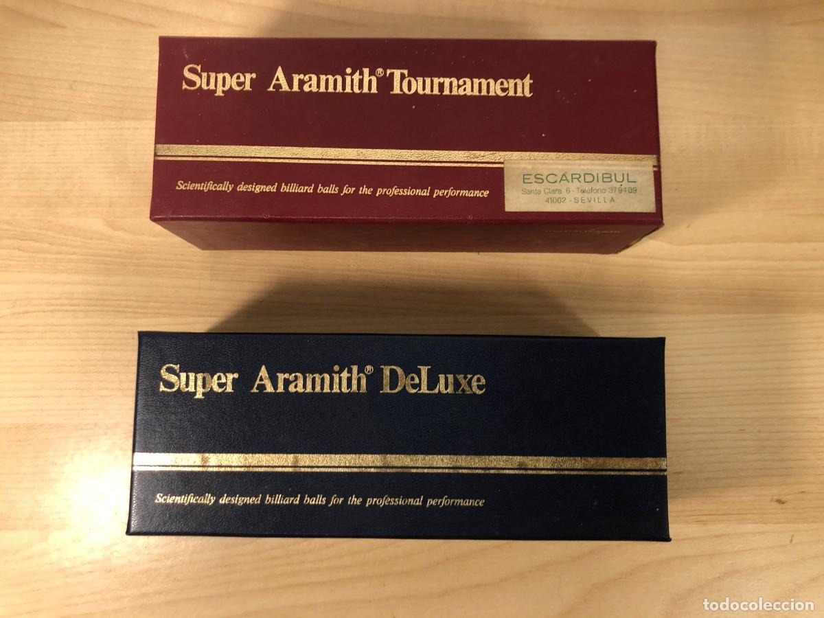 Coleccionismo deportivo: Super Aramith Tournament billar carambola 3 bolas + DeLuxe incompleto cajas originales