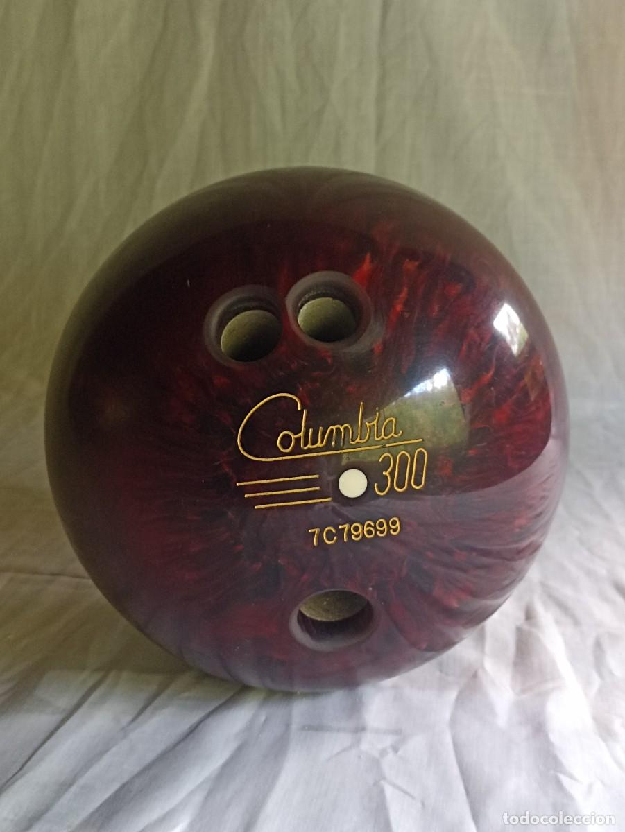 Sammelleidenschaft Sport: Bola de bolos vintage, bowling Columbia 300 roja 6,9 kilos (15,21 libras)