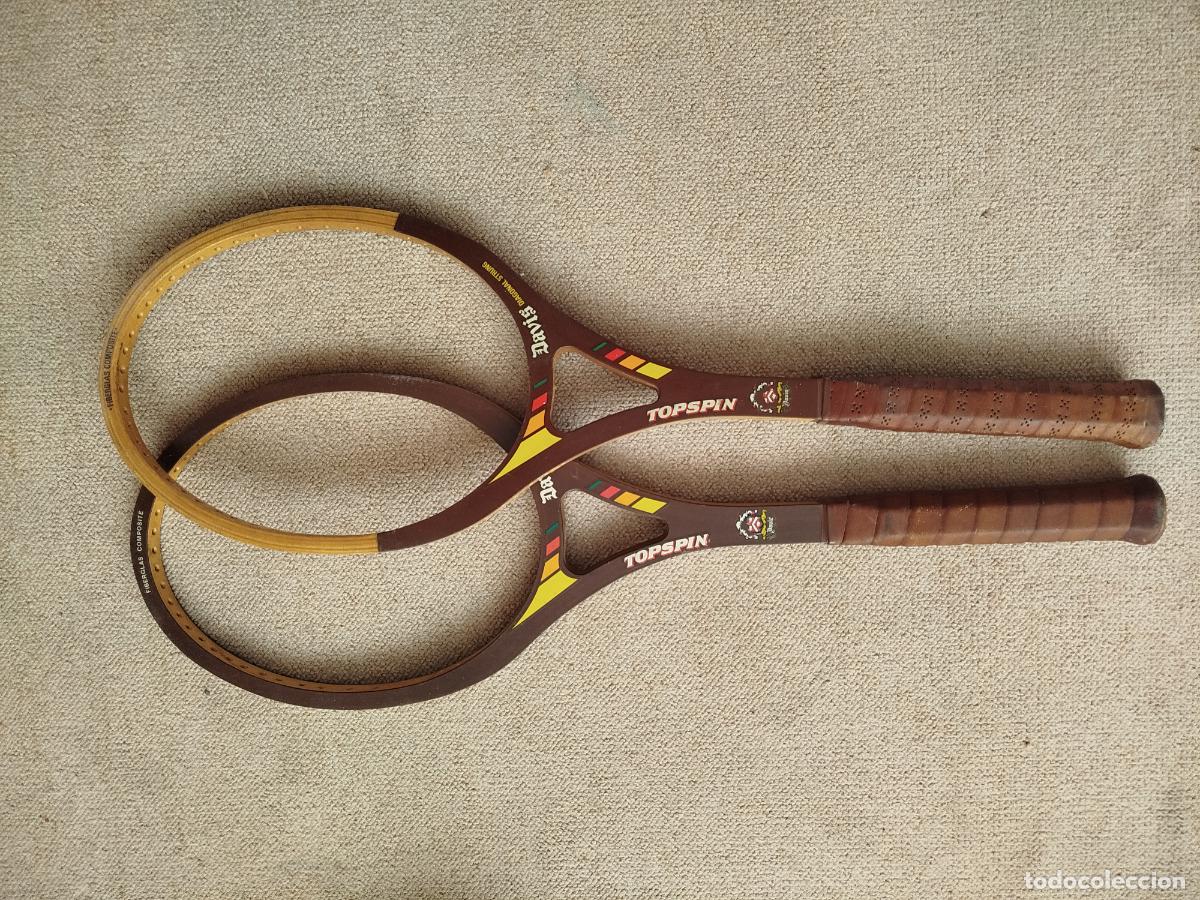 Coleccionismo deportivo: Lote Pareja Raquetas Tenis Vintage TAD Davis Topspin - Madera/Fibra - Muy raras
