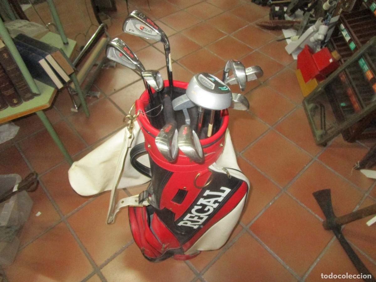 Coleccionismo deportivo: BOLSA PALOS GOLF + 10 GOLPEADORES + 10 BOLAS + PA&Ntilde;O LIMPIEZAS - POCO USO, HIERRO CROMADO. + INFO