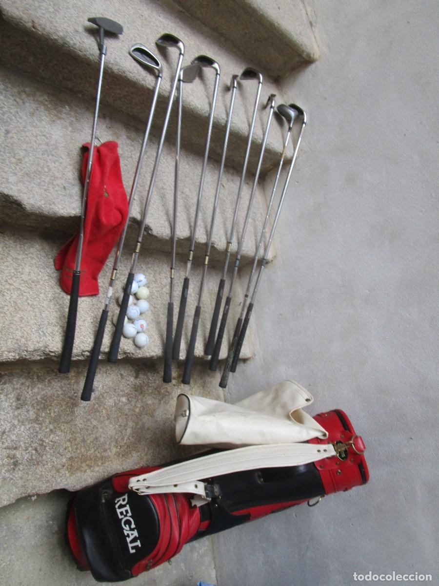 Coleccionismo deportivo: BOLSA PALOS GOLF + 10 GOLPEADORES + 10 BOLAS + PA&Ntilde;O LIMPIEZAS - POCO USO, HIERRO CROMADO. + INFO