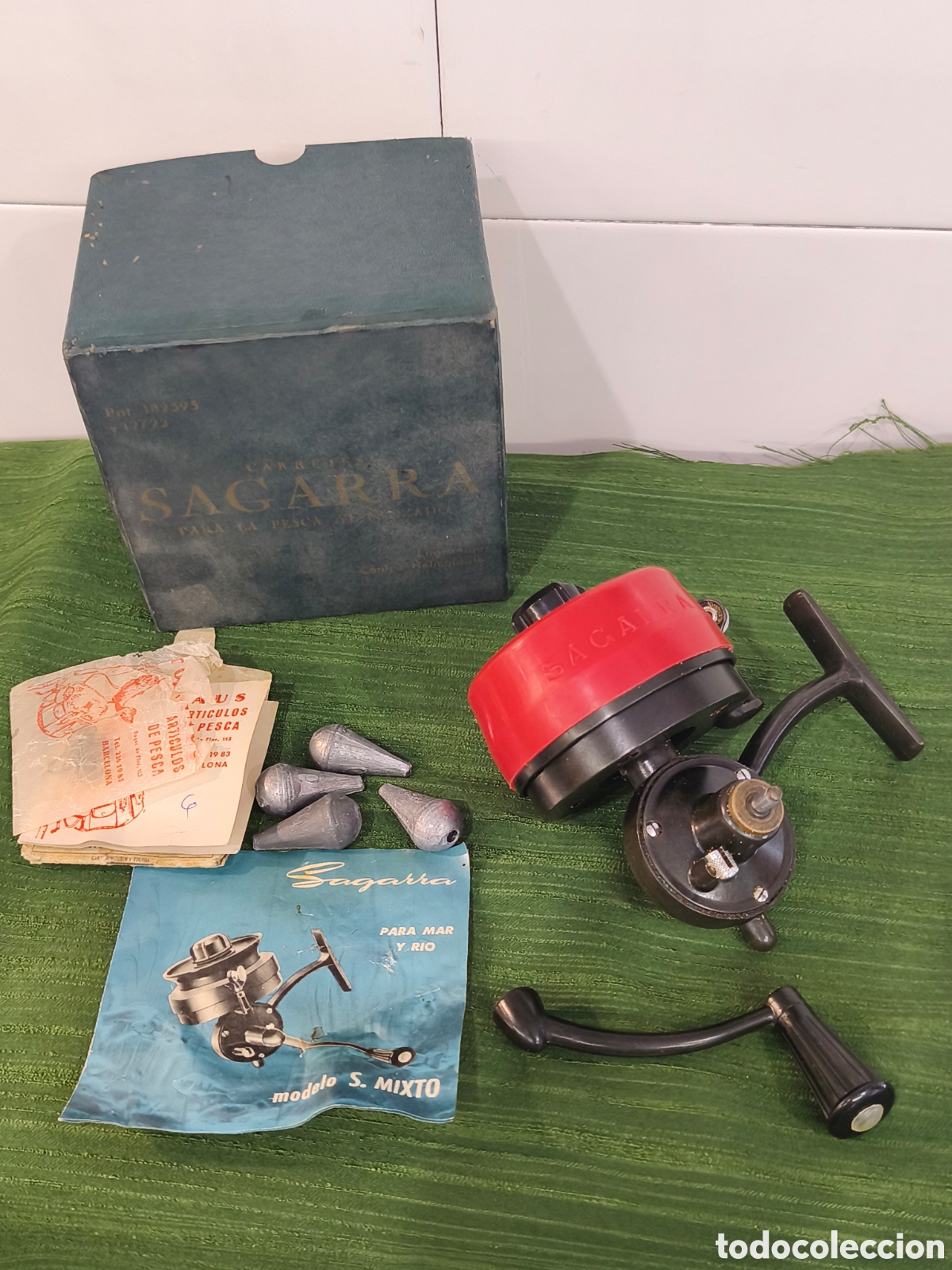 Coleccionismo deportivo: Antiguo carrete de pescar Sagarra