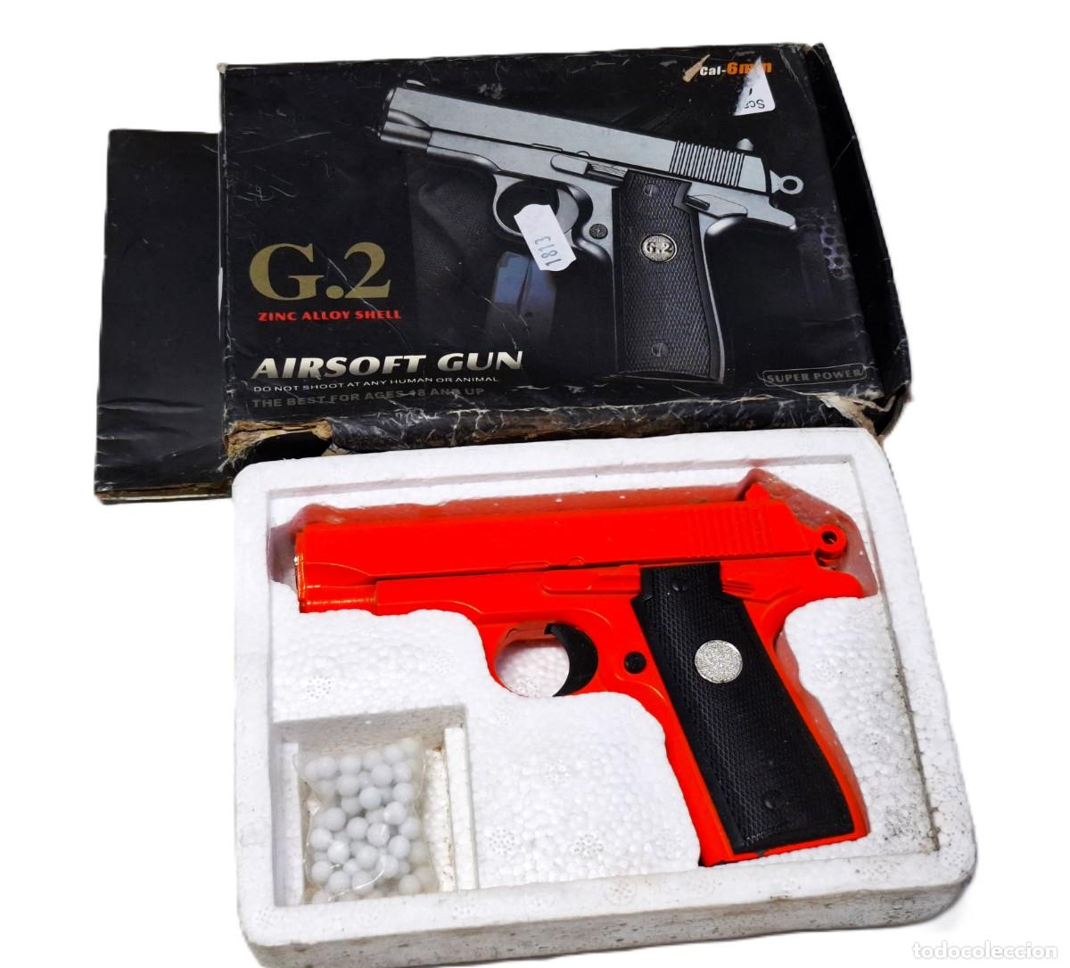 Sports collectibles: PISTOLA AIRSOFT GUN G.2 DE ZINC ALGO PESADA