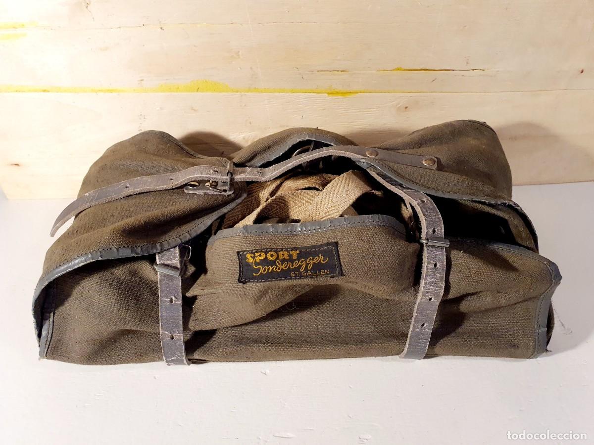 Sammelleidenschaft Sport: Crampones suizos Prima. Con bolsa. 1930.