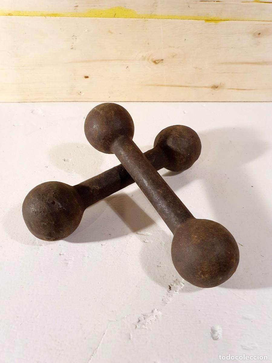 Sammelleidenschaft Sport: Antiguas pesas de hierro.