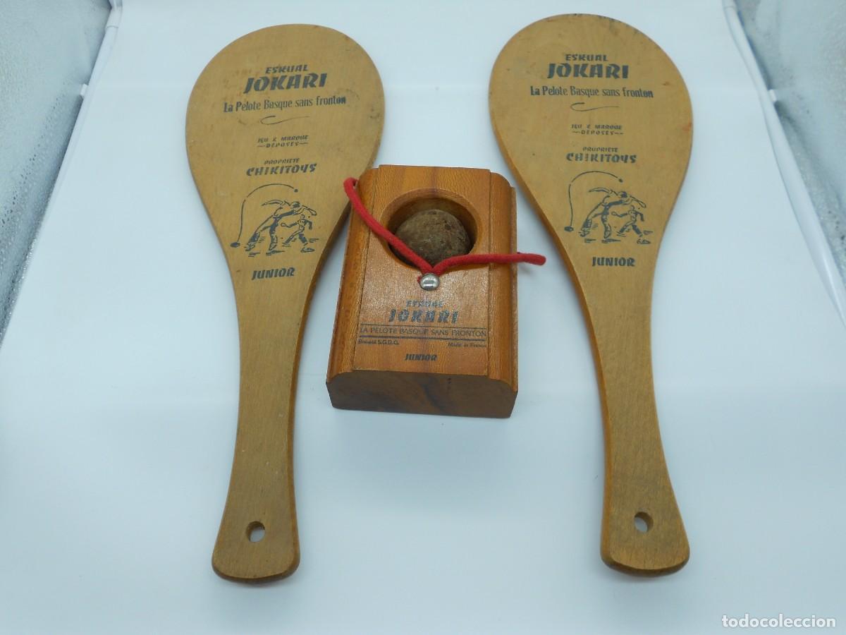 Coleccionismo deportivo: juego palas jokari eskual lo de las fotos