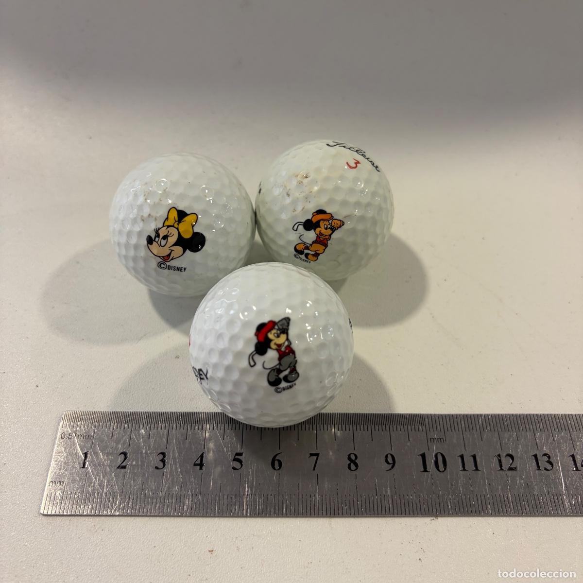 Coleccionismo deportivo: lote 3 pelotas de golf disney mickey mouse minnie - titleist acushnet pinnacle
