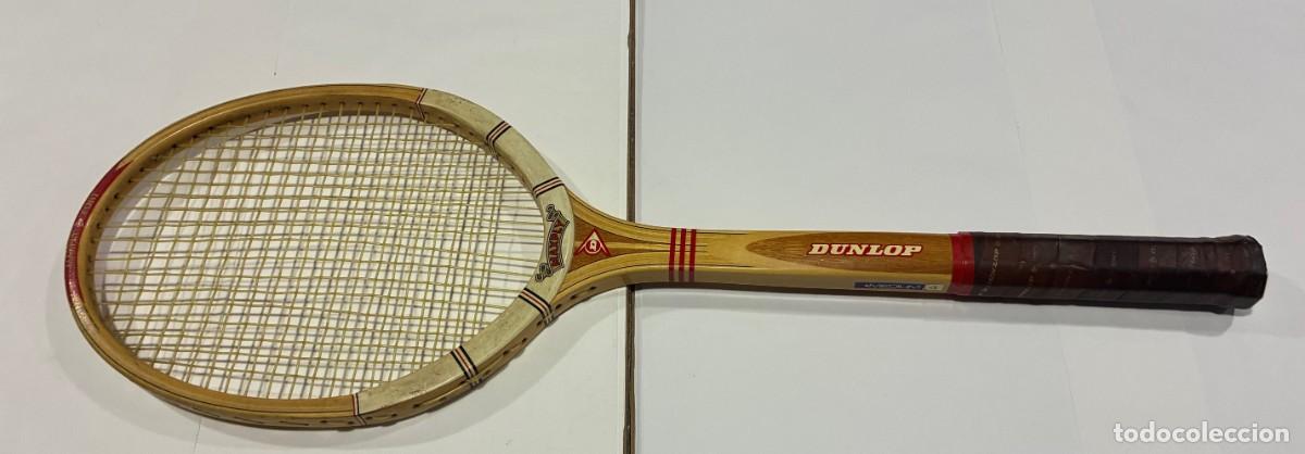 Coleccionismo deportivo: Raqueta de tenis de madera Dunlop Maxply Fort , con funda, mediados del S.XX