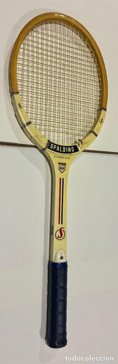 Coleccionismo deportivo: RAQUETA TENIS MADERA SPALDING INTERCLUB, BELGICA A&Ntilde;OS 70,