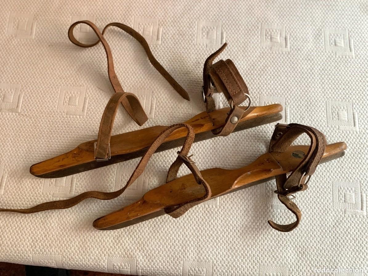Coleccionismo deportivo: Patines de Hielo Antiguos (Madera y Cuero) - Coleccionismo Vintage / Decoraci&oacute;n