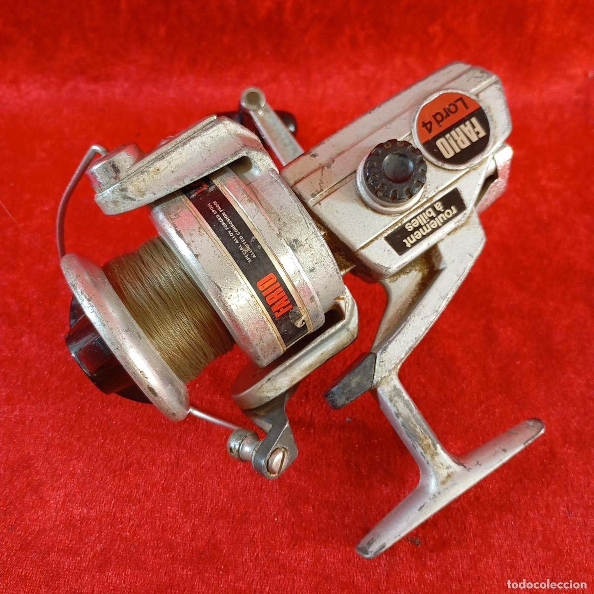 Coleccionismo deportivo: CARRETE DE PESCA GIRATORIO VINTAGE - FARIO LORD 4 - ROULEMENT &Agrave; BILLES - COLOR PLATINO - 30