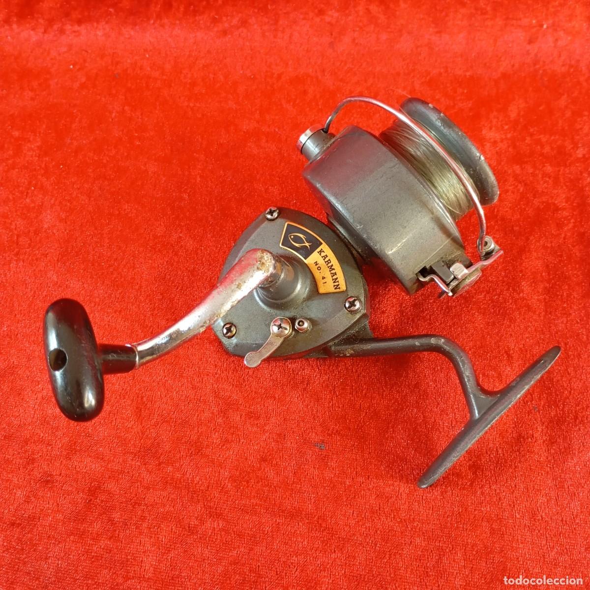 Coleccionismo deportivo: CARRETE DE PESCA GIRATORIO VINTAGE - KARMANN - N&ordm; 41 - COLOR GRIS - 07