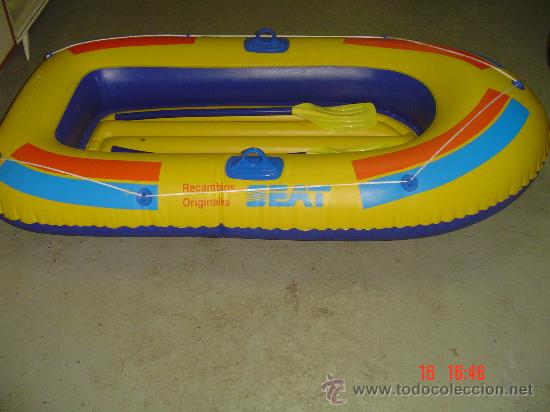 Coleccionismo deportivo: BARCA NEUM&Aacute;TICA CON DOS REMOS. ENV&Iacute;O DESHINCHADA CERTIFICADO 7 &euro; - Foto 2