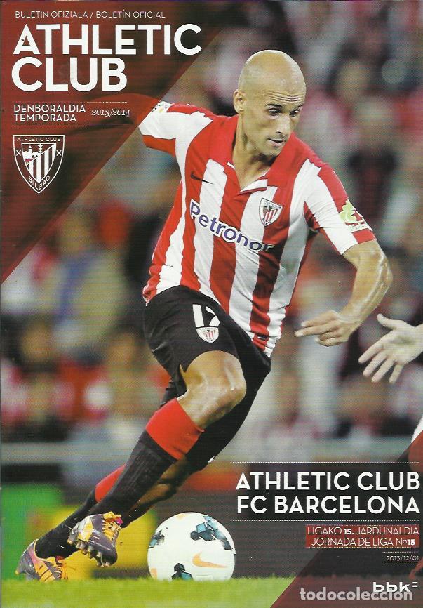 Coleccionismo deportivo: PROGRAMA ATHLETIC BILBAO-BARCELONA 13-14 SAN MAMES - Foto 1