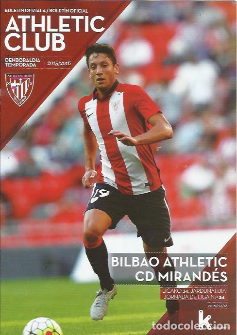 Coleccionismo deportivo: PROGRAMA BILBAO ATHLETIC-MIRAND&Eacute;S 15-16 SAN MAMES - Foto 1