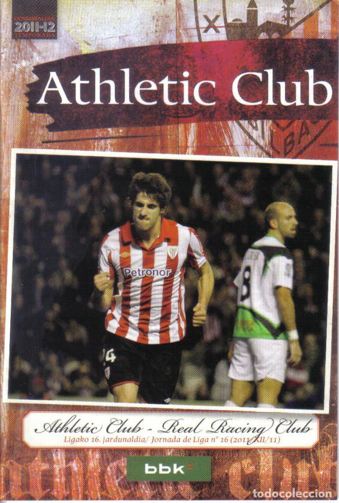 Coleccionismo deportivo: PROGRAMA ATHLETIC BILBAO-RACING DE SANTANDER 11-12 SAN MAMES - Foto 1