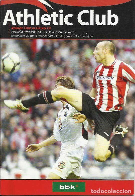 Coleccionismo deportivo: PROGRAMA ATHLETIC BILBAO-GETAFE 10-11 SAN MAMES - Foto 1
