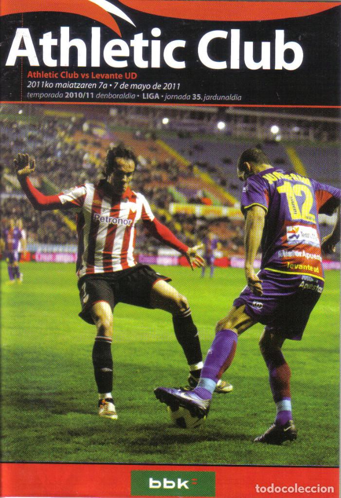 Coleccionismo deportivo: PROGRAMA ATHLETIC BILBAO-LEVANTE 10-11 SAN MAMES - Foto 1