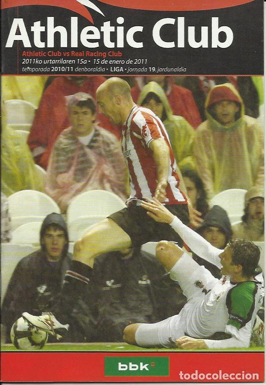 Coleccionismo deportivo: PROGRAMA ATHLETIC BILBAO-RACING DE SANTANDER 10-11 SAN MAMES - Foto 1