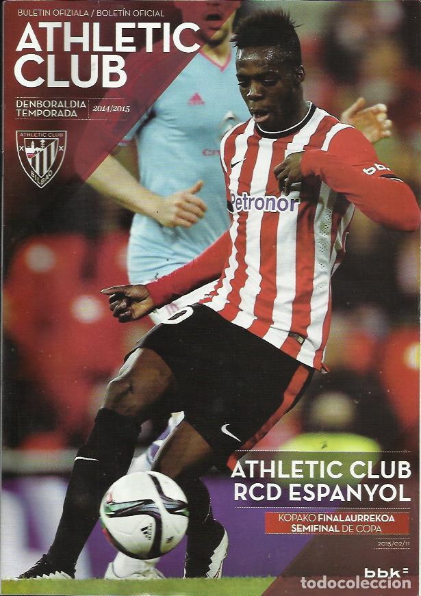 Coleccionismo deportivo: PROGRAMA ATHLETIC BILBAO-ESPANYOL 14-15 COPA SAN MAMES - Foto 1