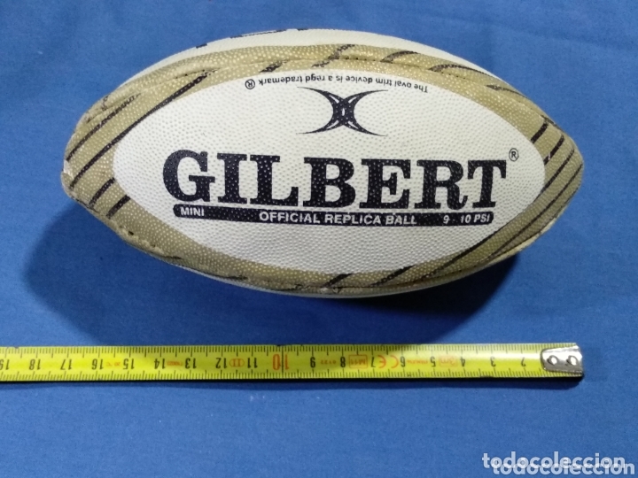 Coleccionismo deportivo: ANTIGUO MINI BALON DE RUGBY MARCA GILBERT - Foto 4