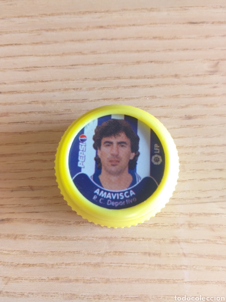 Sammelleidenschaft Sport: F&Uacute;TBOL TAP&Oacute;N AMAVISCA DEPORTIVO CORU&Ntilde;A TAPONAZOS DE LAS ESTRELLAS LIGA 2001 2002 PEPSI