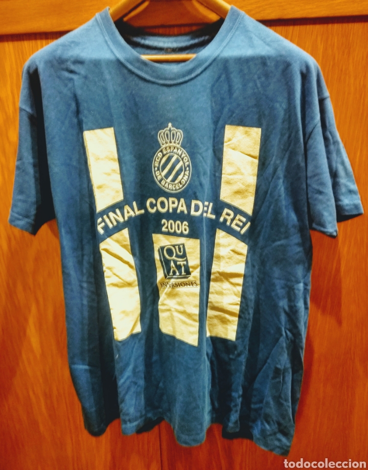 Coleccionismo deportivo: Camiseta R.C.D. Espanyol. Final Copa del Rei. 2006. - Foto 1