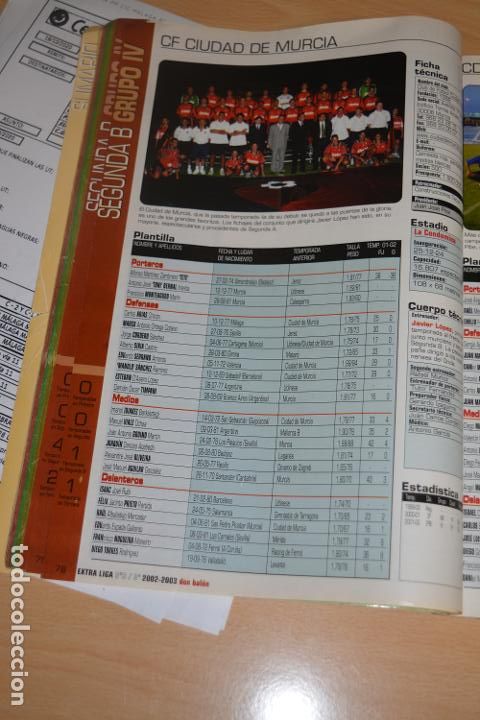 Sammelleidenschaft Sport: RECORTE DE DON BALON 2002-03.FOTO Y PLANTILLA DEL CF CIUDAD DE MURCIA