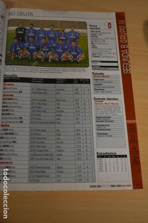 Sammelleidenschaft Sport: RECORTE DE DON BALON 2002-03.FOTO Y PLANTILLA DEL AD CEUTA