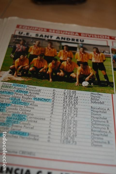 Sammelleidenschaft Sport: RECORTE DE DON BALON EXTRA LIGA 1993-94.FOTO Y LISTA DE JUGADORES UE SANT ANDREU