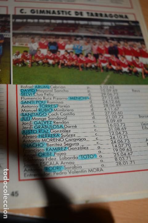 Sammelleidenschaft Sport: RECORTE DE DON BALON EXTRA LIGA 1993-94.FOTO Y LISTA DE JUGADORES GIMNASTIC TARRAGONA
