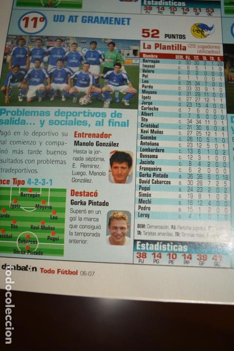 Colecionismo desportivo: RECORTE DE DON BALON EXTRA TODO FUTBOL 2006-07,FOTO Y JUGADORES DEL UD ATLETICO GRAMANET