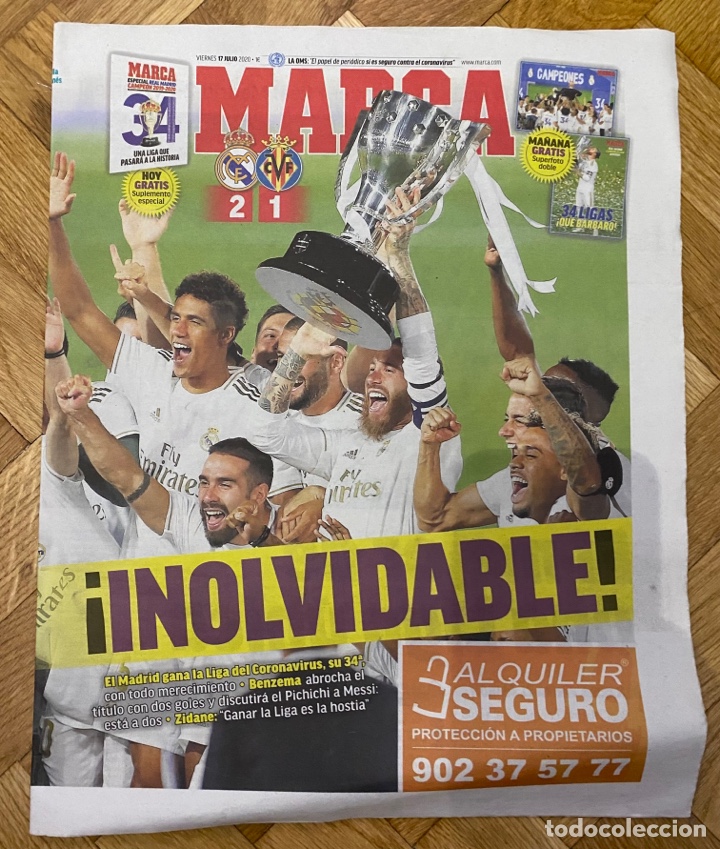 Coleccionismo deportivo: PERIODICO-MARCA-/&iexcl;INOLVIDABLE!/17.07.2020 - Foto 1