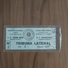 Coleccionismo deportivo: ENTRADA TICKET TROFEO TERESA HERRERA 1951 FC BARCELONA 4 YOUNG BOYS 2 KUBALA 2 GOLES