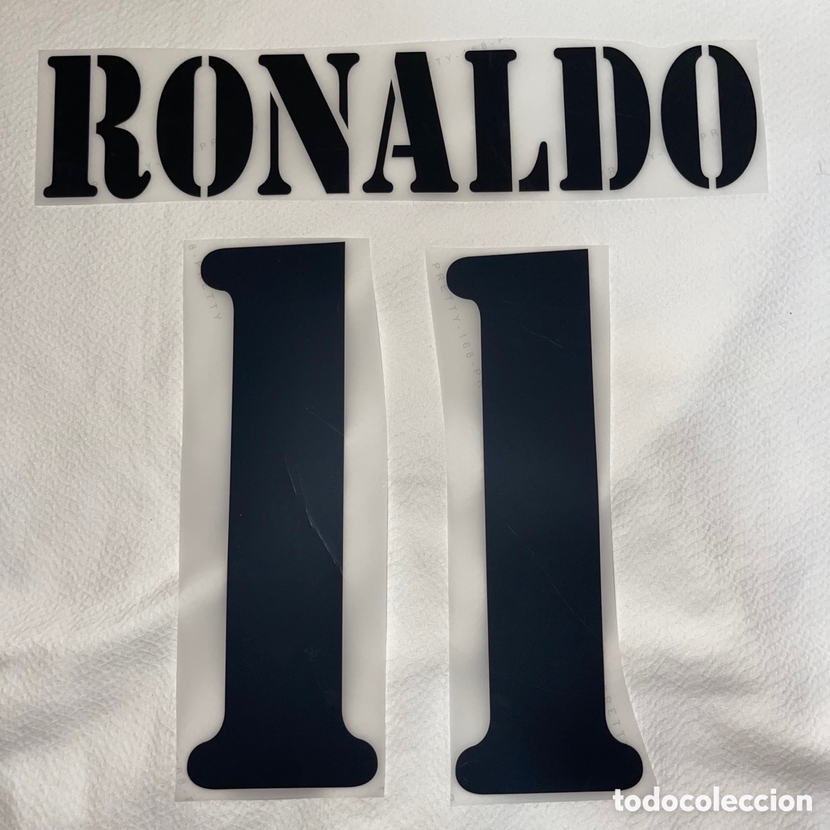 Collectionnisme sportif: Dorsal Real madrid Ronaldo 2002 2003 camiseta local Serigrafia Liga Champions copa del rey