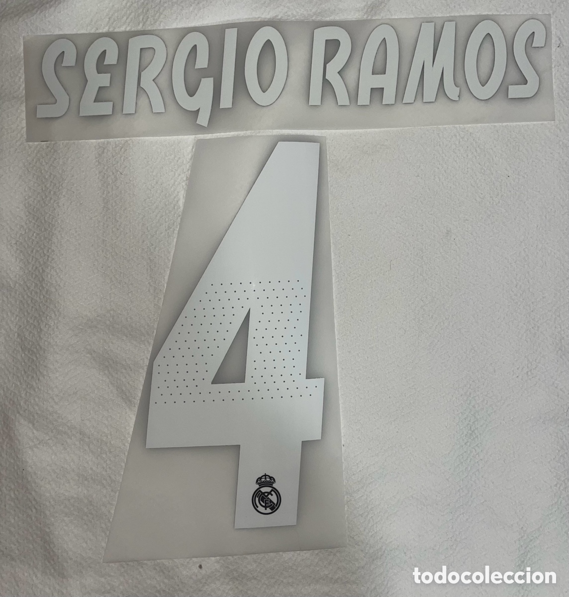 Coleccionismo deportivo: Dorsal Sergio Ramos visitante camiseta Real madrid 2018/19 Serigrafia Version Champions Copa del Rey