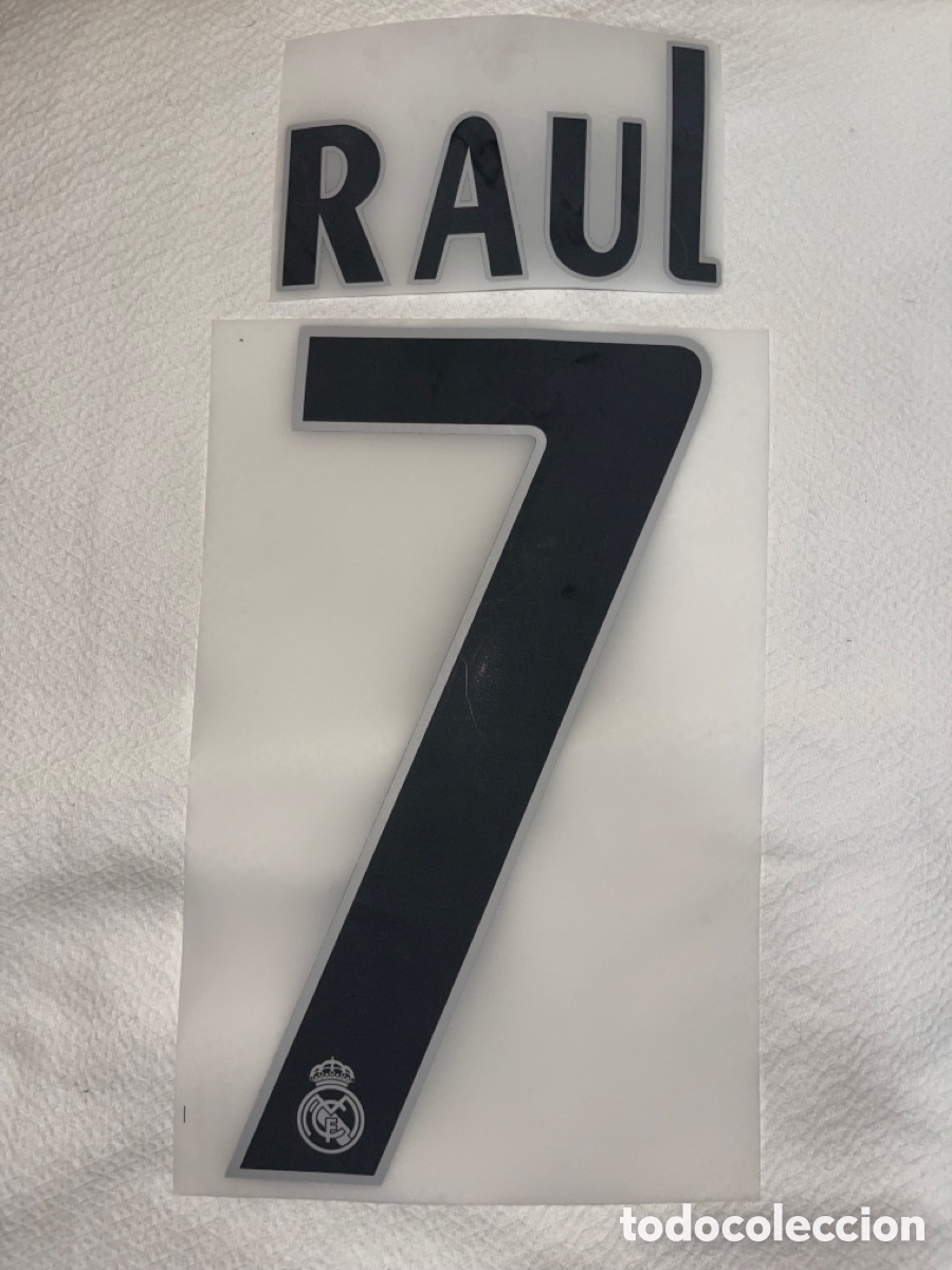 Collectionnisme sportif: Dorsal Raul real madrid temporada 2005/06 camiseta Serigrafia Liga Champions Copa del Rey