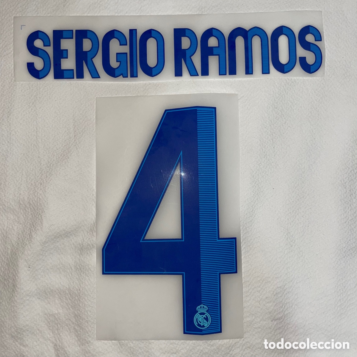 Coleccionismo deportivo: Dorsal Sergio Ramos camiseta Real madrid 2012/13 Serigrafia Liga Champions Copa del Rey
