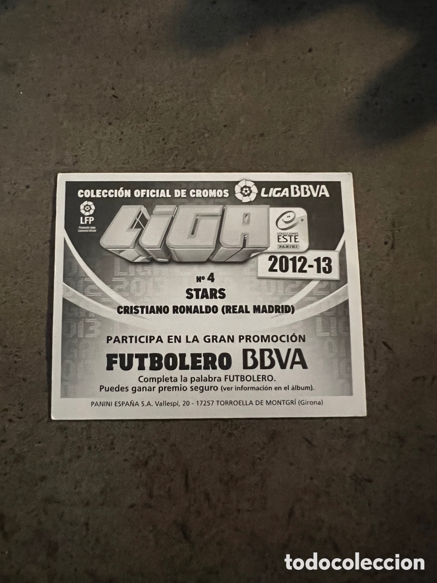 Coleccionismo deportivo: Cristiano Ronaldo Stars N4 Este 2012-13 - Foto 2