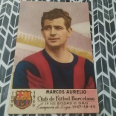 Coleccionismo deportivo: MARCOS AURELIO- C.F.BARCELONA- BODAS DE ORO- CROMO POSTAL- AÑO 1949- 14X9 CM. Lote 401369254