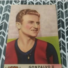 Coleccionismo deportivo: GONZALVO II- C.F.BARCELONA- BODAS DE ORO- CROMO POSTAL- AÑO 1949- 14X9 CM. Lote 401369684