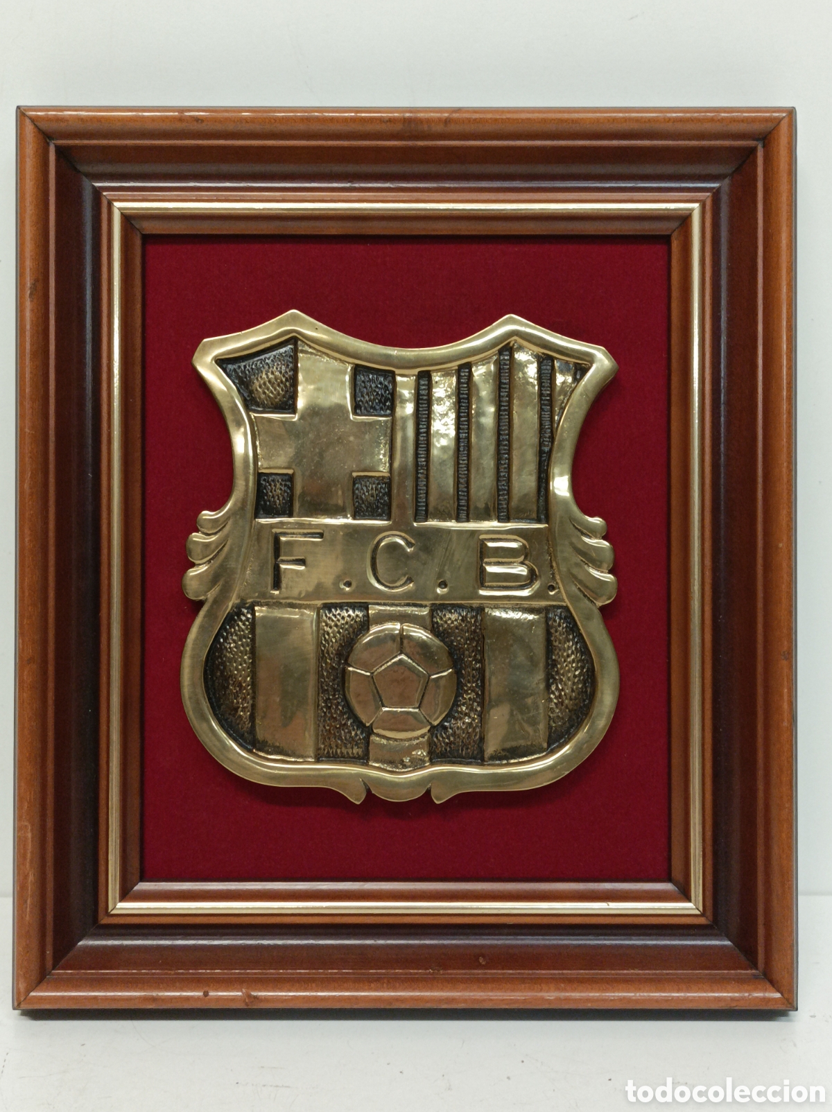 Coleccionismo deportivo: Escudo F.C.Barcelona Bar&ccedil;a bronce - Foto 1
