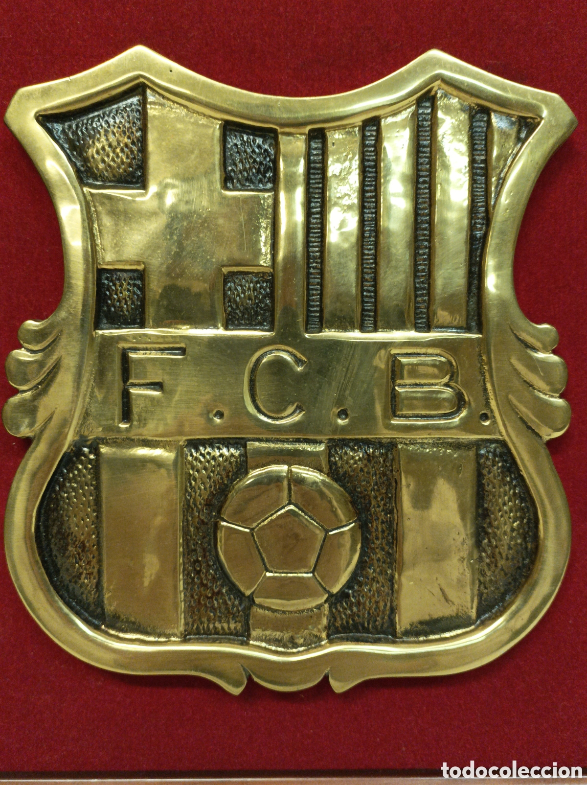 Coleccionismo deportivo: Escudo F.C.Barcelona Bar&ccedil;a bronce - Foto 2