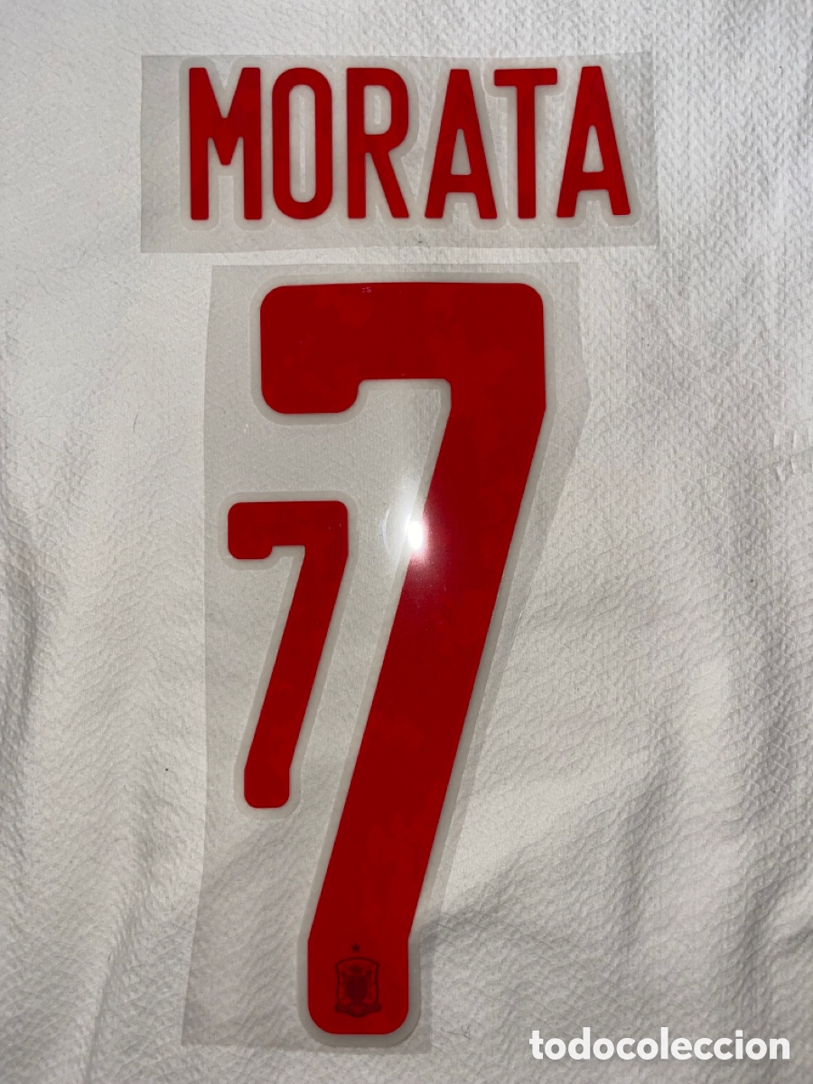 Collectionnisme sportif: Dorsal Morata Espa&ntilde;a selecci&oacute;n espa&ntilde;ola Eurocopa 2020 camiseta serigrafia Mundial temporada