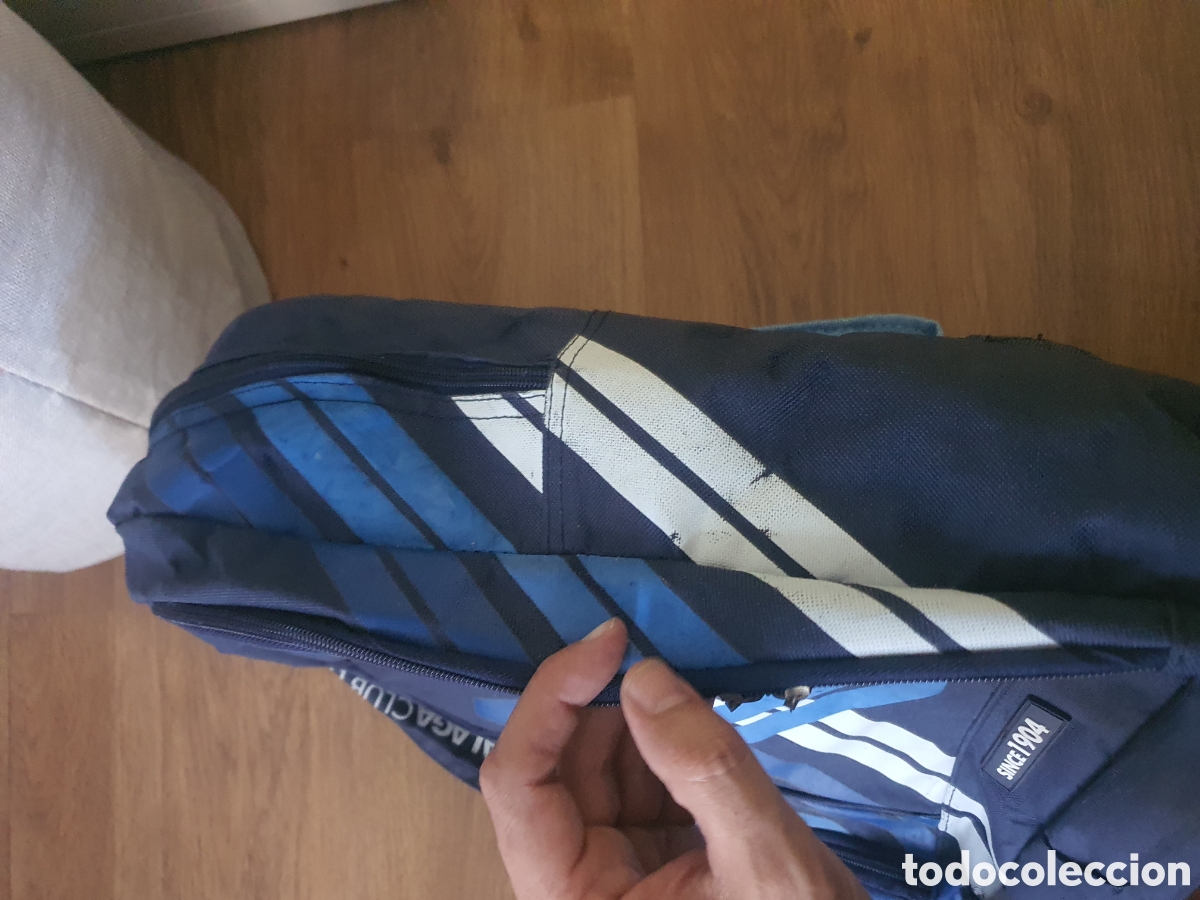 Coleccionismo deportivo: mochila oficial malaga cf - Foto 4