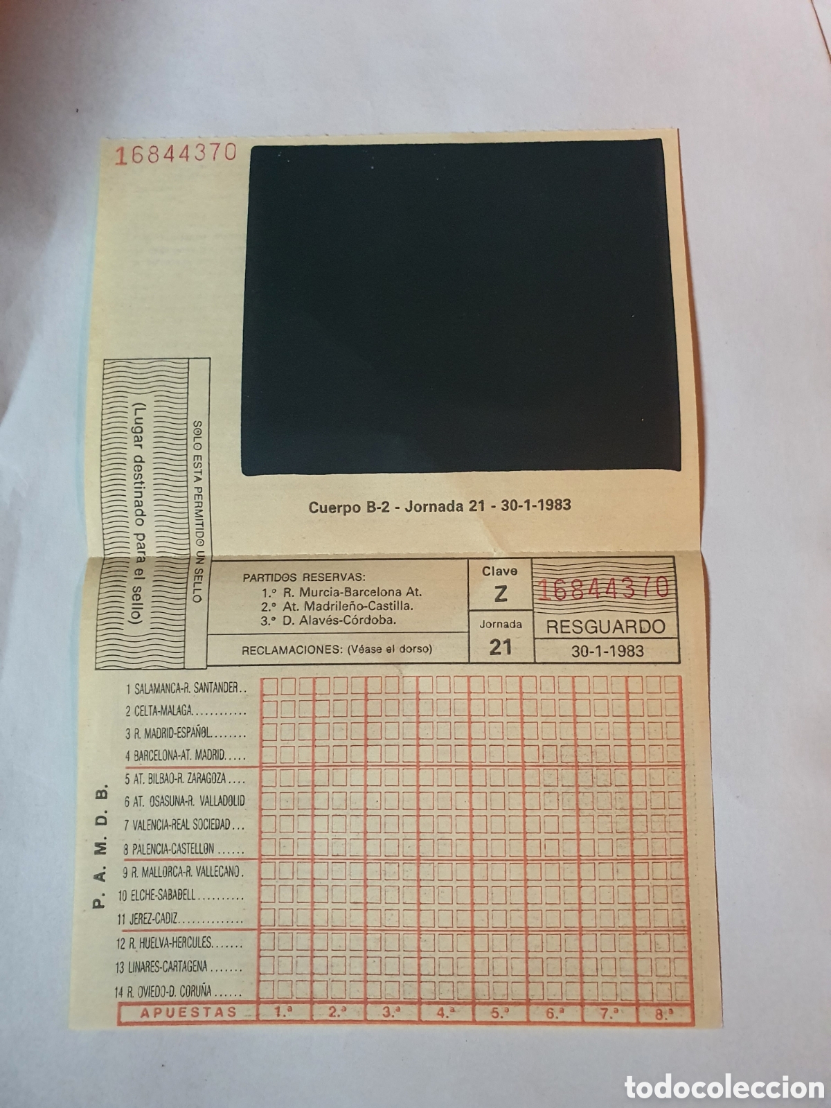 Coleccionismo deportivo: Quiniela a&ntilde;o 1983 - Foto 1