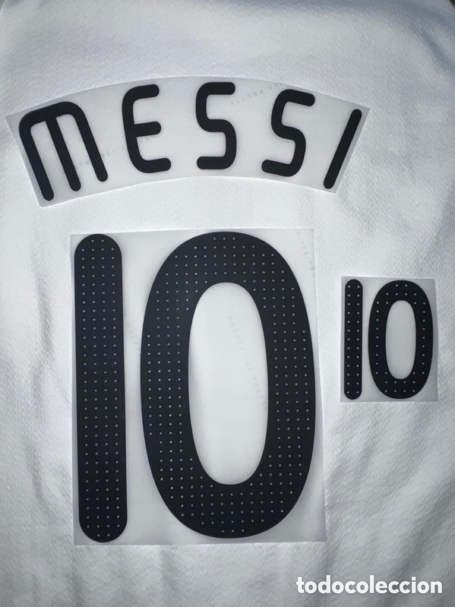 Sammelleidenschaft Sport: Dorsal Leo Messi Camiseta Argentina temporada 2009 2010 serigrafia Copa am&eacute;rica Mundial