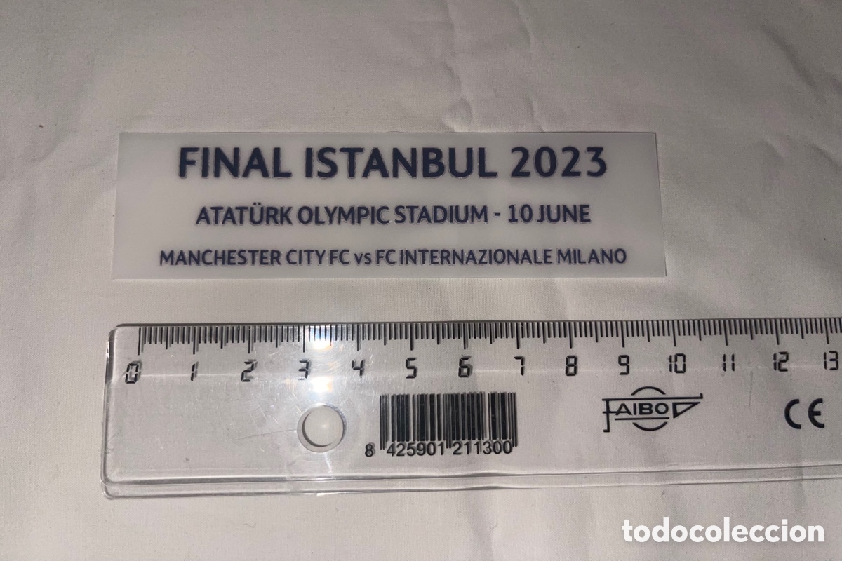 Colecionismo desportivo: Inscripci&oacute;n Final Champions league 2022/23 Manchester City Inter de Mil&aacute;n Serigrafia camiseta dorsal